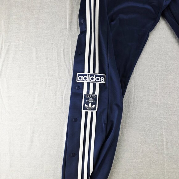 Adidas Adibreak Breakaway Snap Button Sides Track Pants Mens Small Navy IM8220 - Picture 2 of 10